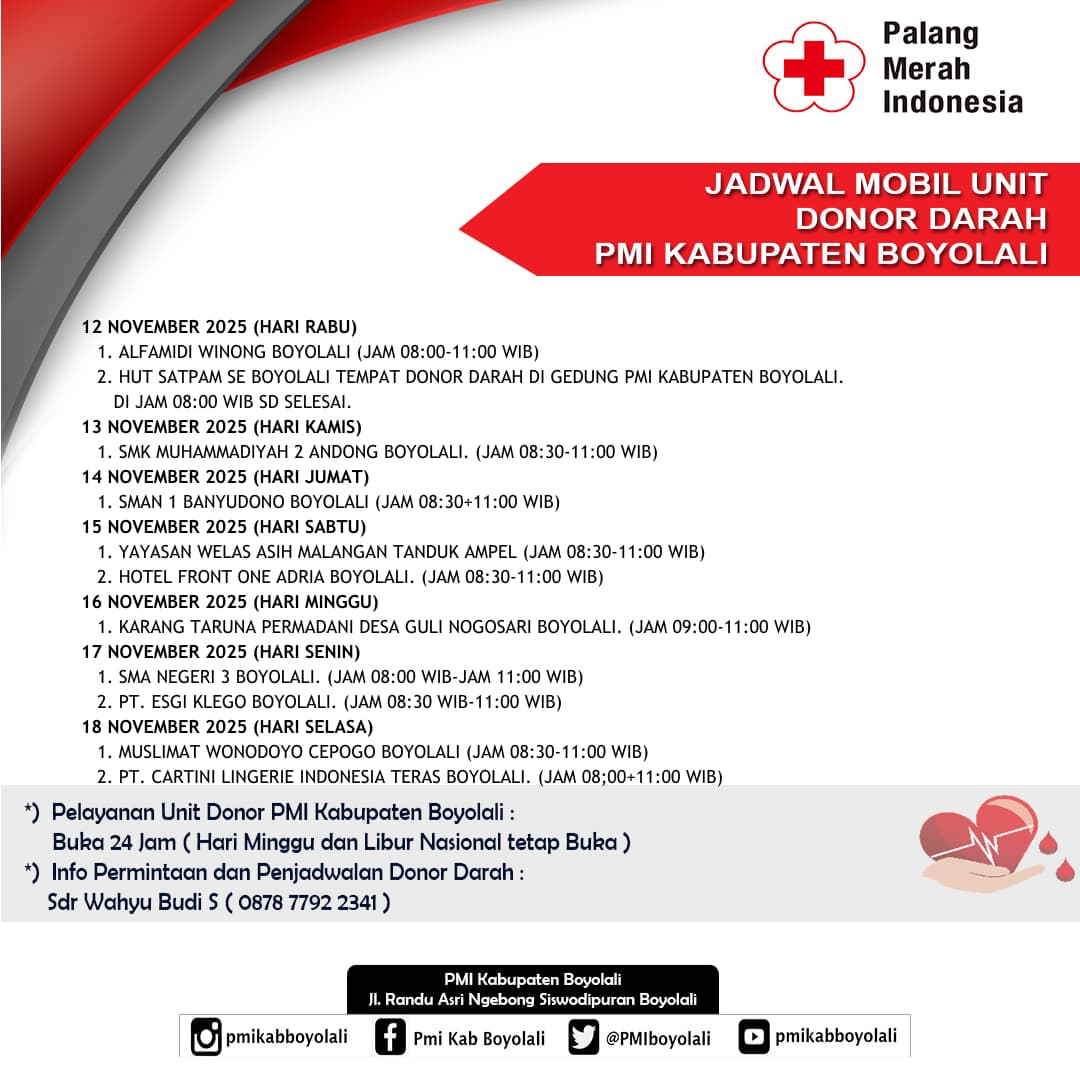 JADWAL DONOR DARAH PMI MOBILE