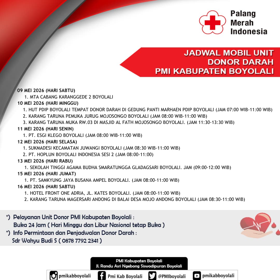 JADWAL DONOR DARAH PMI MOBILE